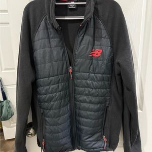 New Balance Men's Black and Red Puffer Jacket
